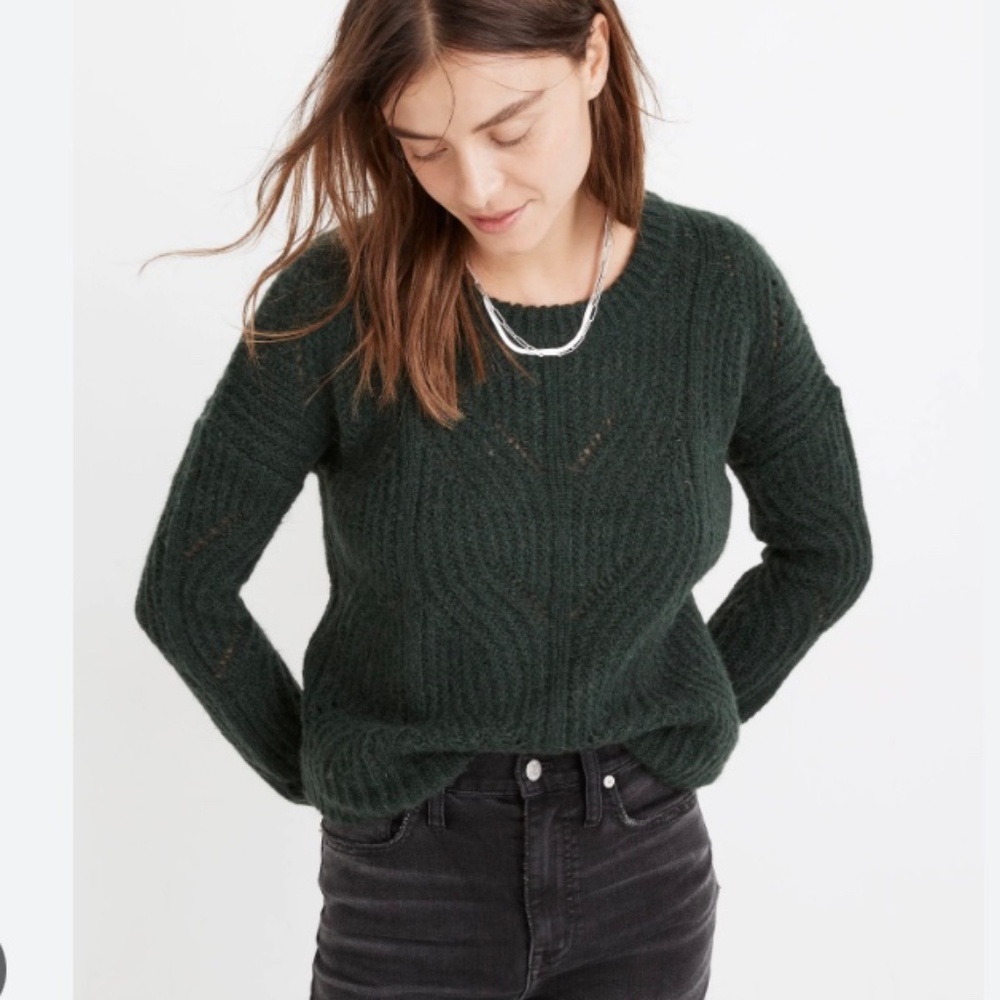 Madewell Charley Pullover Sweater in Heather Moss Size Medium
